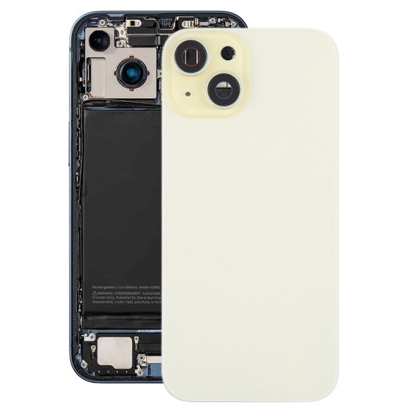 Battery Back Cover with Camera Lens Cover + MagSafe Magnet for iPhone 15 Plus (Yellow)