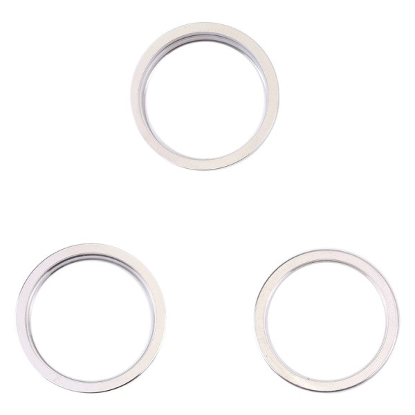 3 PCS Rear Camera Glass Lens Metal Outside Protector Hoop Ring for iPhone 14 Pro (Silver)