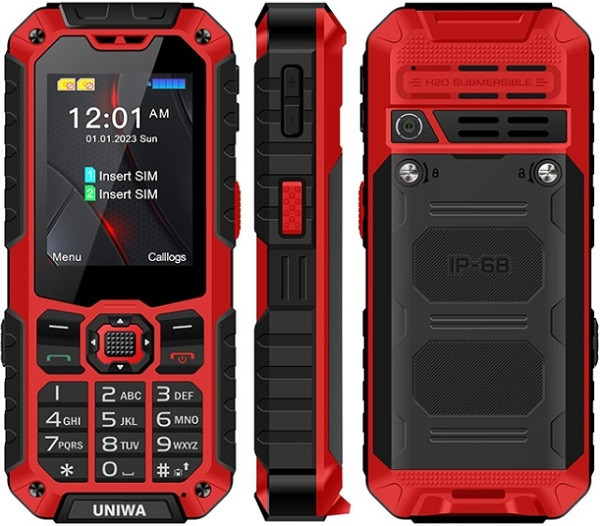 UNIWA S9 Rugged Phone Dual Sim Red