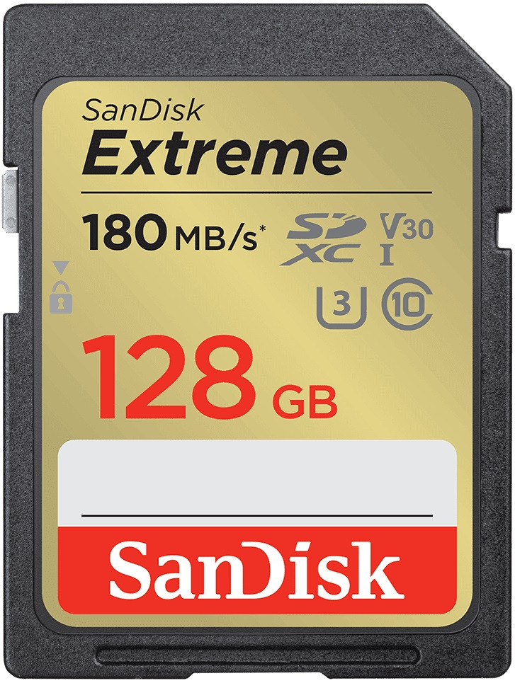 Sandisk 128GB Extreme 180MB/s SDXC UHS-I