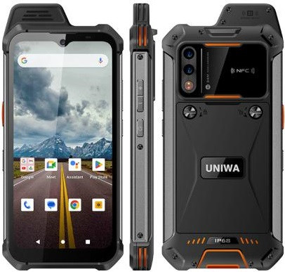 UNIWA W999 Rugged Phone Dual Sim 128GB Black Orange (8GB RAM) - UK Plug