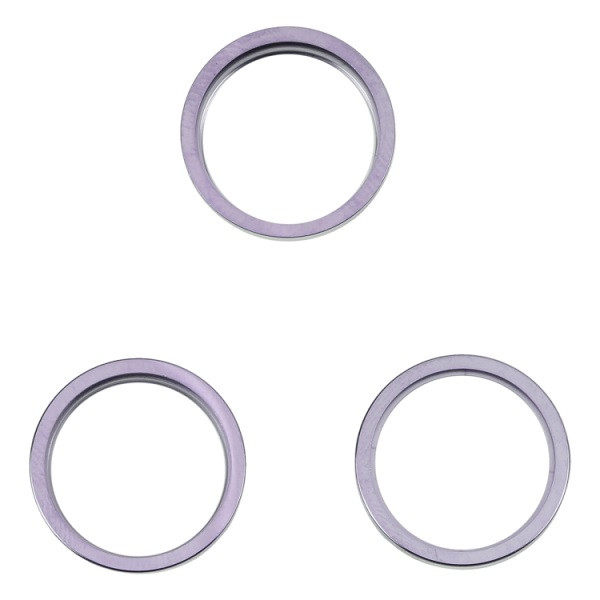 3 PCS Rear Camera Glass Lens Metal Outside Protector Hoop Ring for iPhone 14 Pro (Deep Purple)