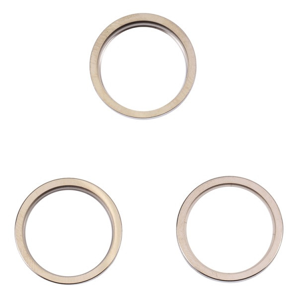 3 PCS Rear Camera Glass Lens Metal Outside Protector Hoop Ring for iPhone 14 Pro (Gold)