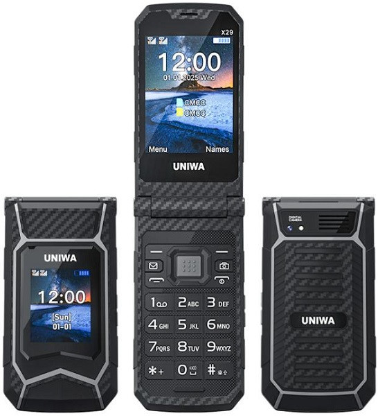 UNIWA X29 Keypad Flip Phone Dual Sim Black Grey - AU Plug