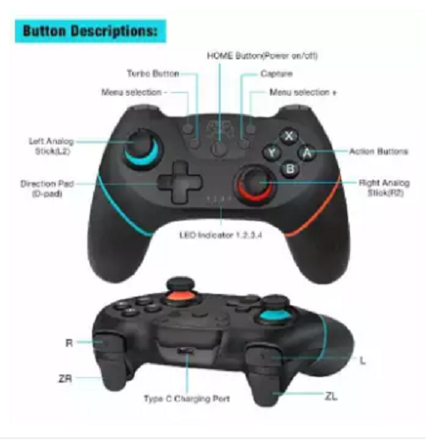 Bluetooth Joypad Gamepad Game Controller for Switch Pro